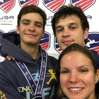 Alan Temiryaev Gold Cadets with proud Mom and Coach Mokretsov