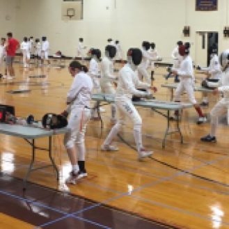 Over 100 epee fencers at our sleep-away camps