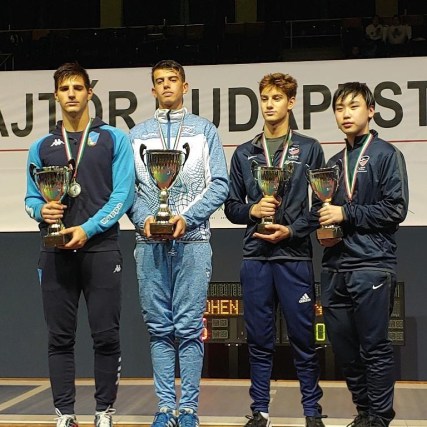 Skyler Liverant 2nd from right Bronze Cadet World Cup Budapest